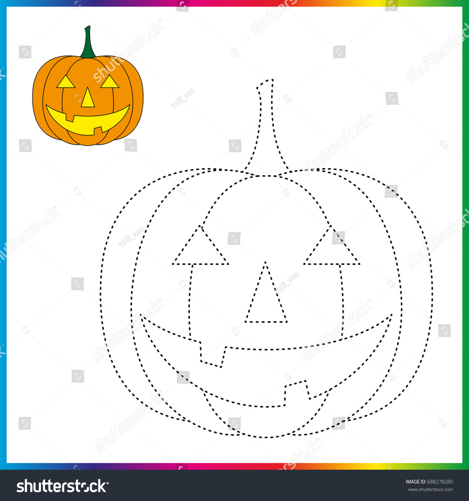 Halloween pumpkin connect dots coloring page stock vector royalty free