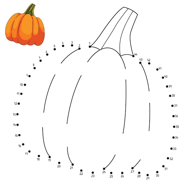 Premium vector dot to dot thanksgiving pumpkin coloring pages