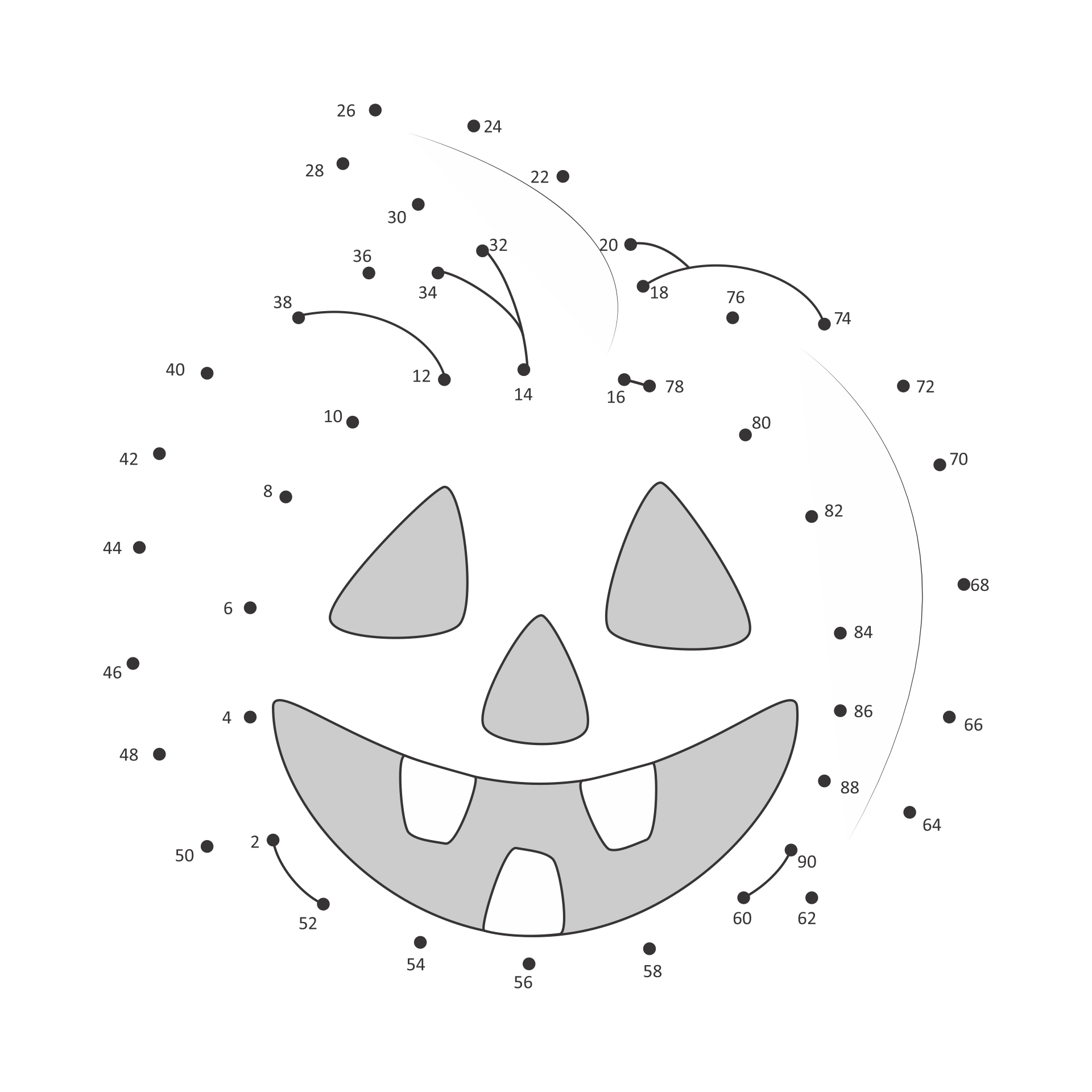 Best halloween connect the dots printables pdf for free at printablee coloring pages connect the dots halloween activity sheets