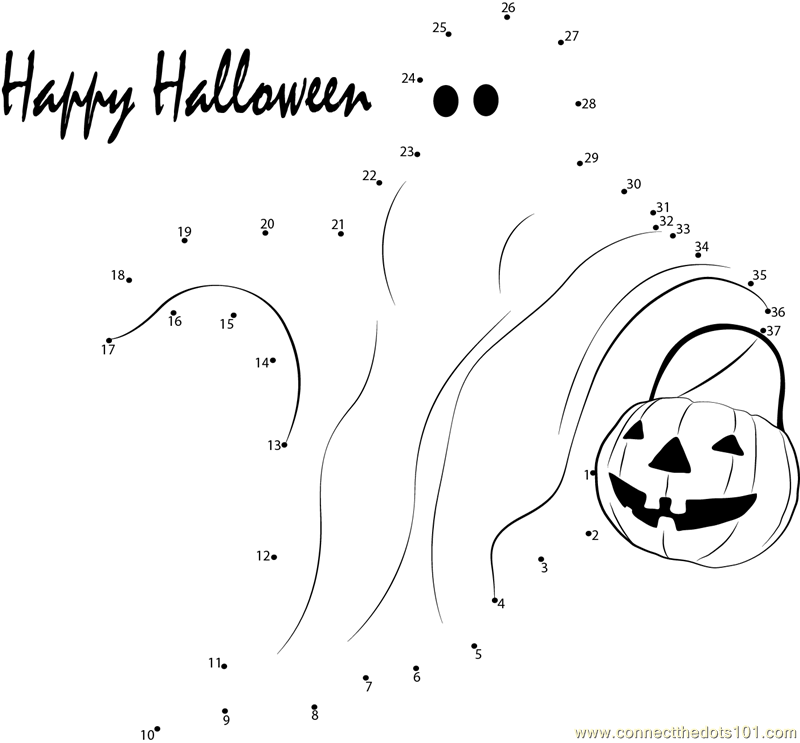 Halloween dot to dot printable worksheet