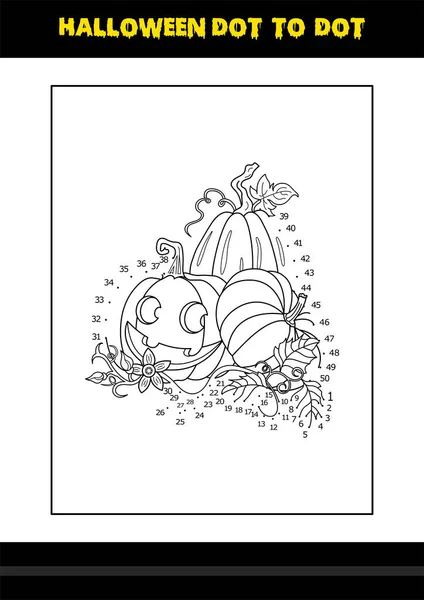 Halloween dot dot coloring page kids line art coloring page stock vector by nipunkundu