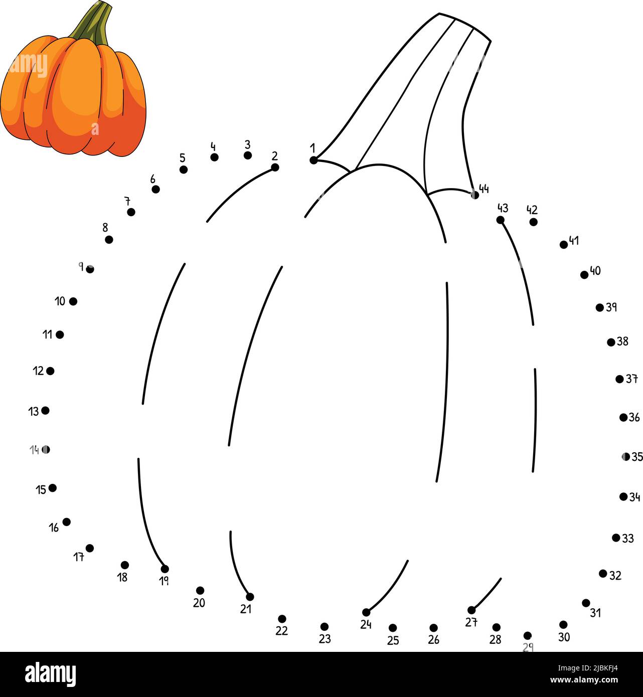 Dot to dot thanksgiving pumpkin coloring pages stock vector image art