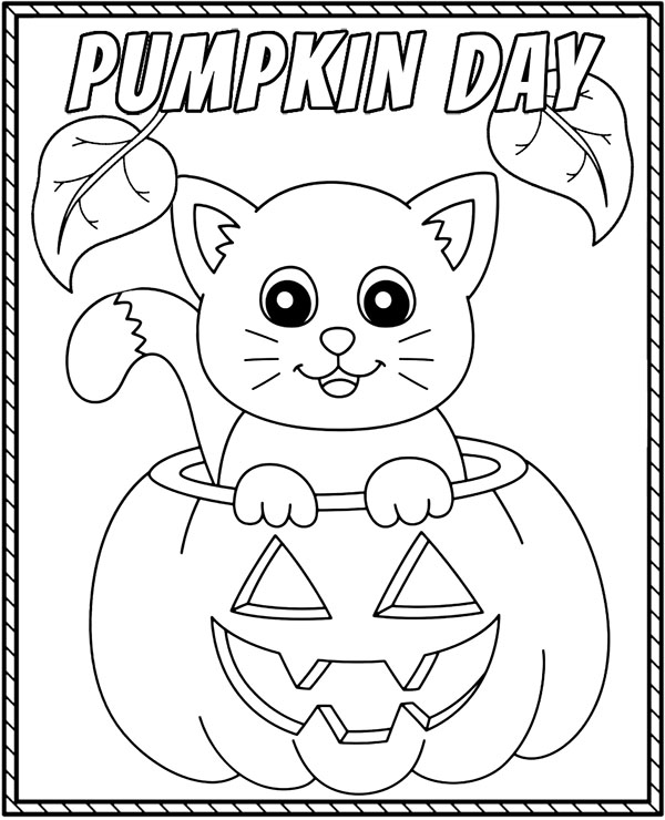 Printable pumpkin day coloring page
