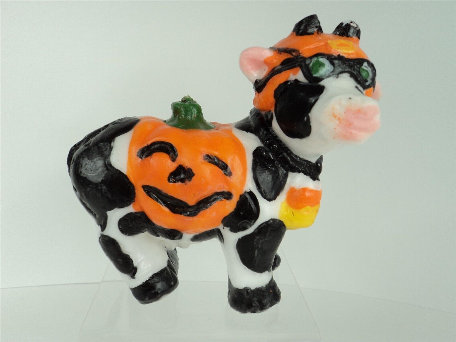 Cow in pumpkin halloween costume