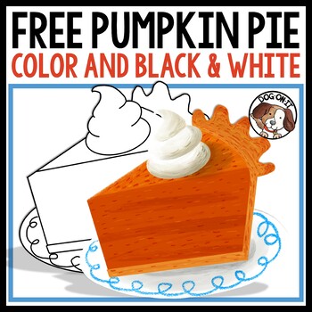 Pumpkin pie clip art freebie color and black and white tpt