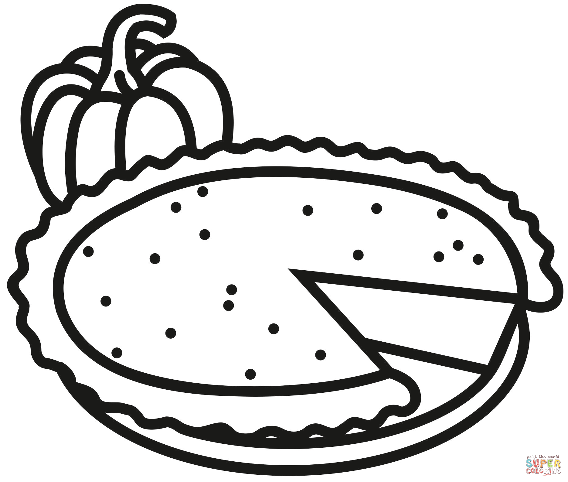 Pumpkin pie coloring page free printable coloring pages