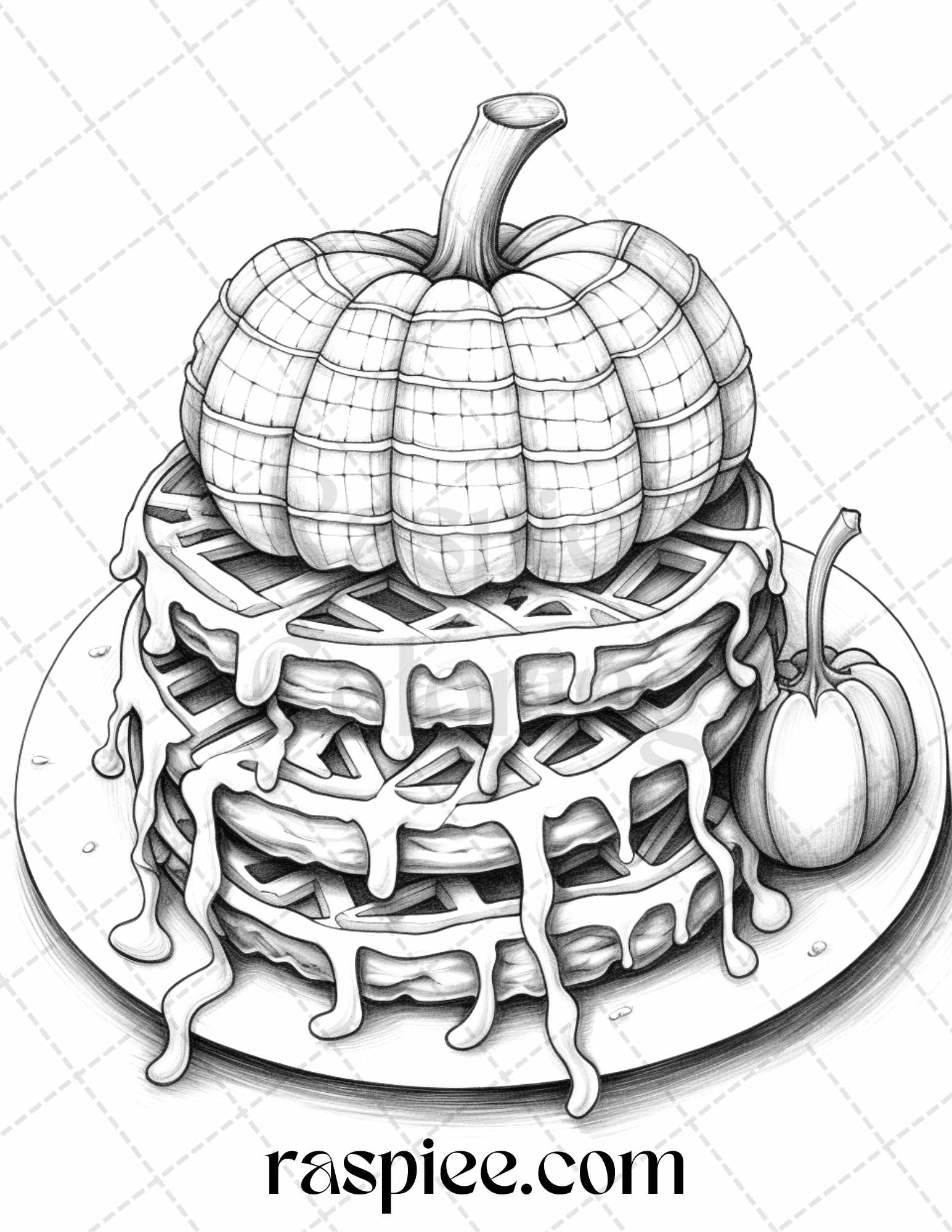 Halloween spooky desserts grayscale coloring pages printable for ad â coloring
