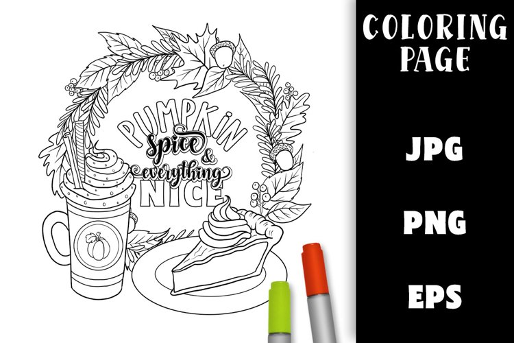 Coloring page fall wreath