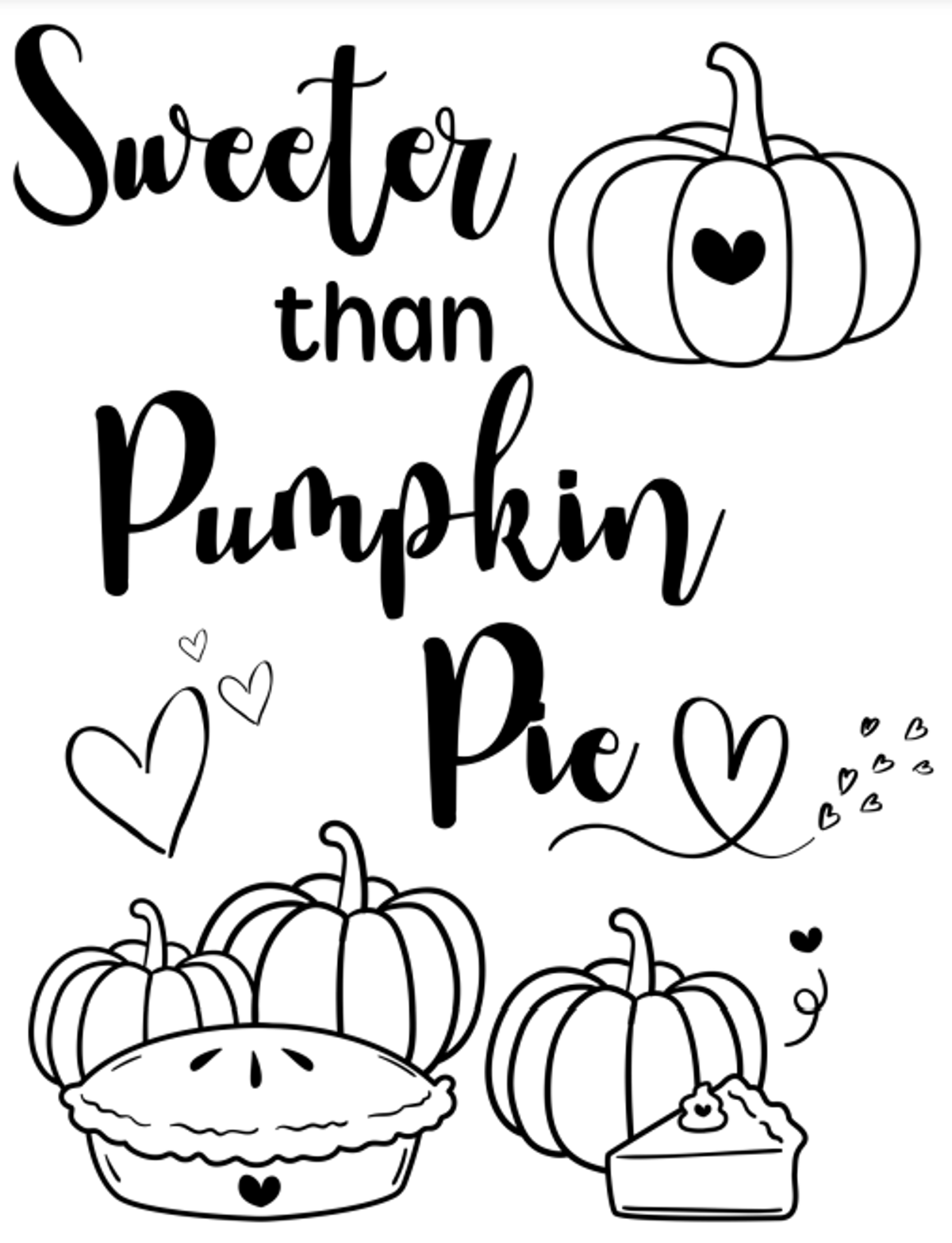 Cute pumpkin coloring pages for fall