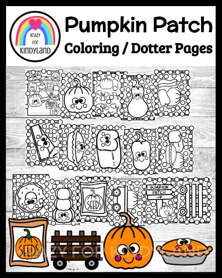 Pumpkin patch coloring dauber page booklet wagon life cycle pie bread