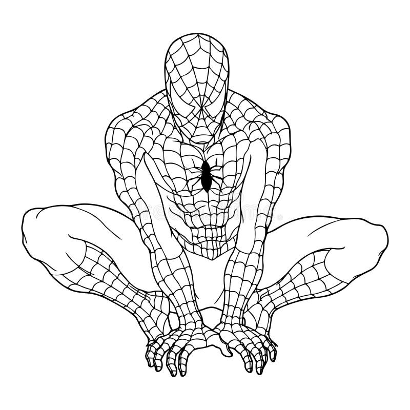 Spiderman line art design vector illustration idea editorial photo