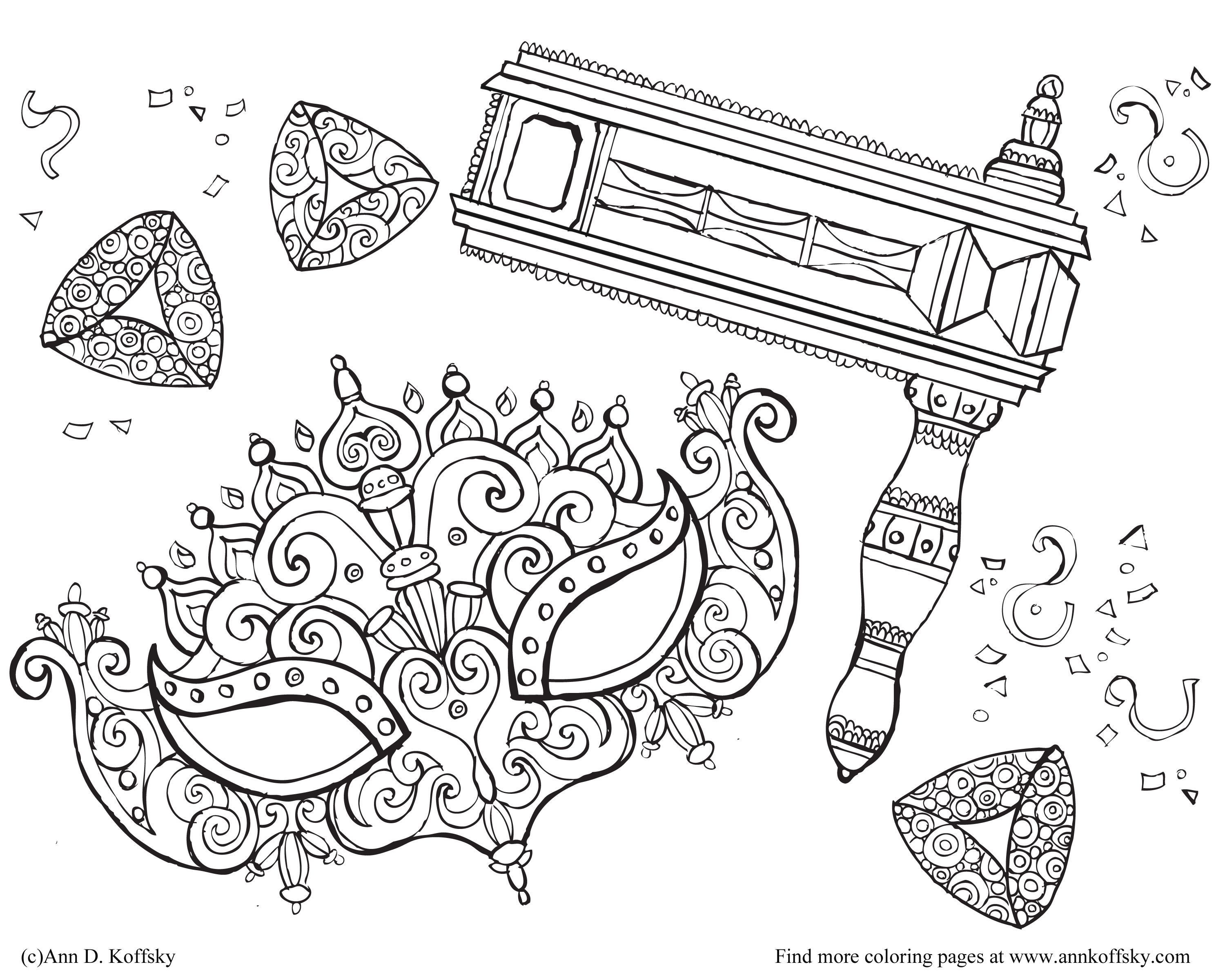 Purim coloring page â ann d koffsky