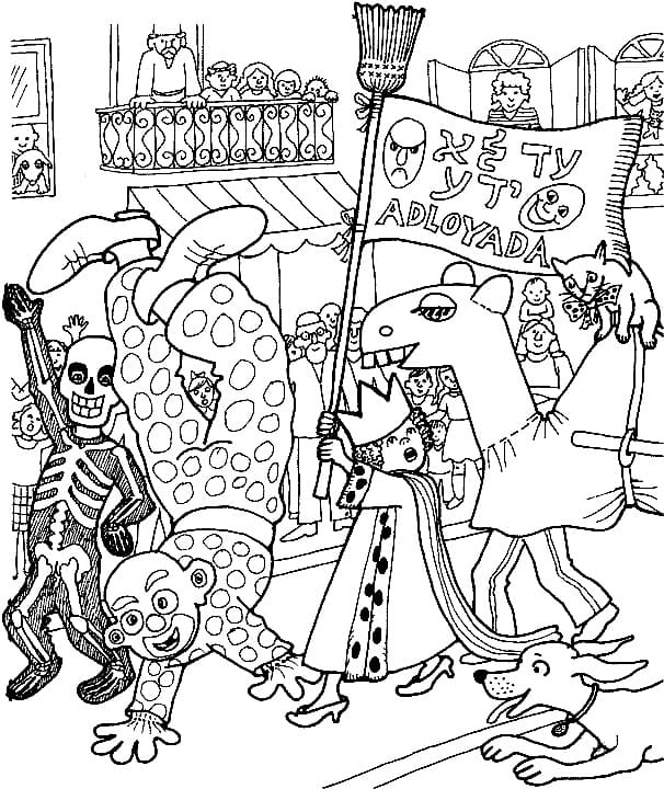 Purim free coloring page
