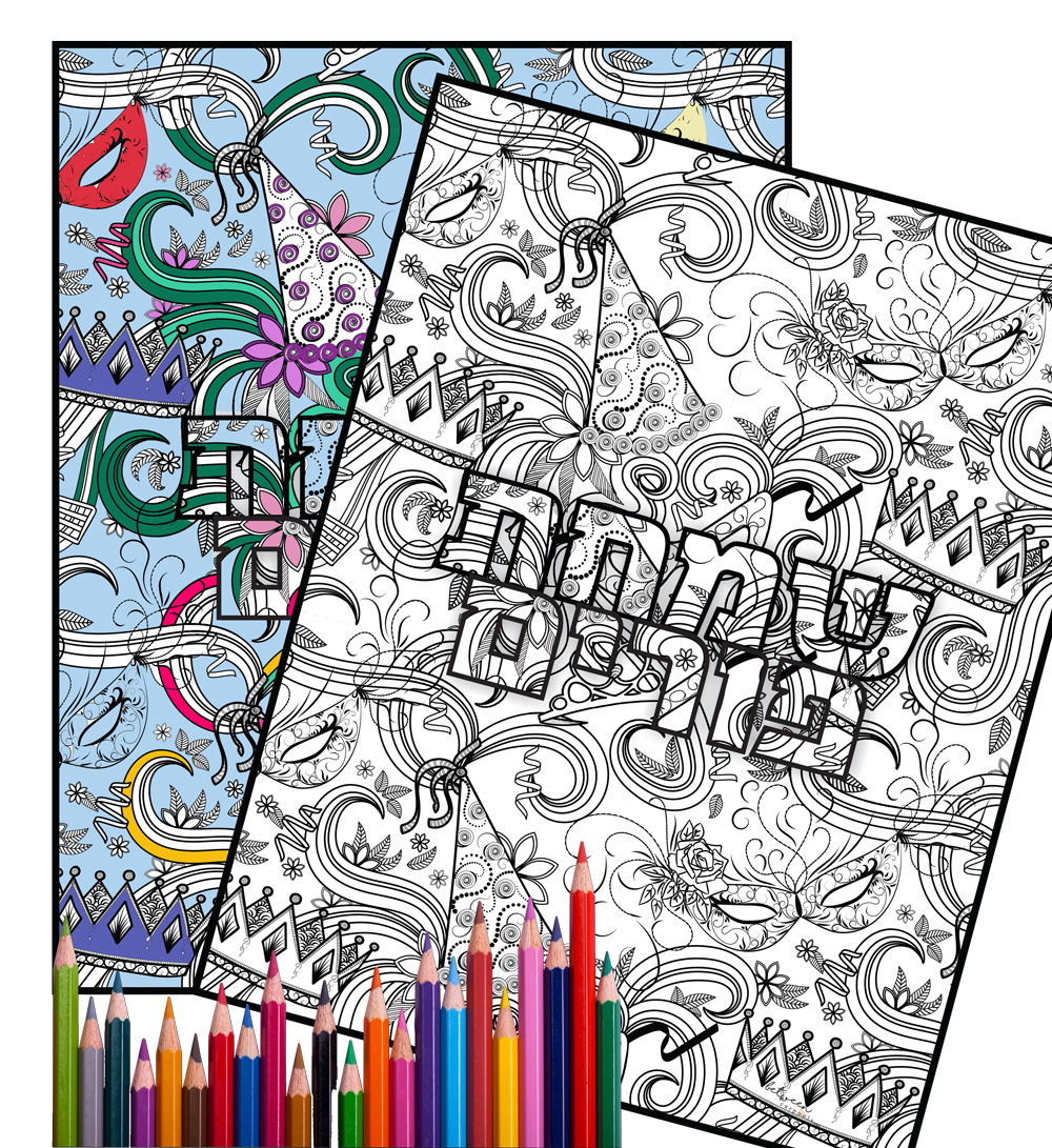 Spread the joy with these purim coloring pages