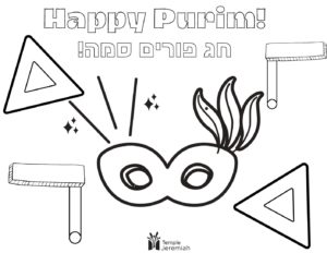 Happy purim coloring page