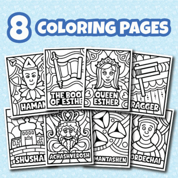 Purim coloring pages by yom tov tpt