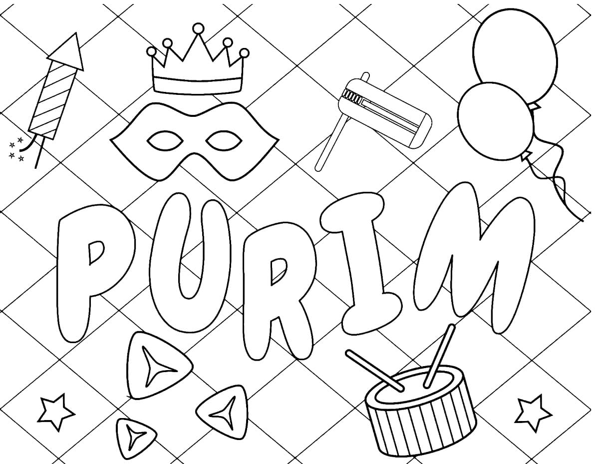 Purim to print coloring page