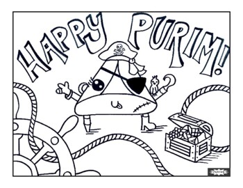 Purim coloring pages hamentaschen wearing costumes by spirit fingers