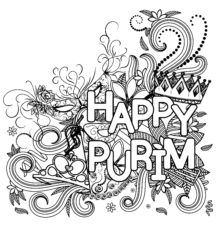 Purim coloring pages printable for free download