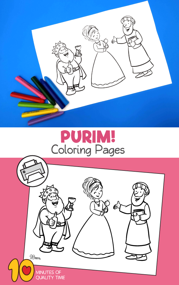 Coloring page for purim â minutes of quality time