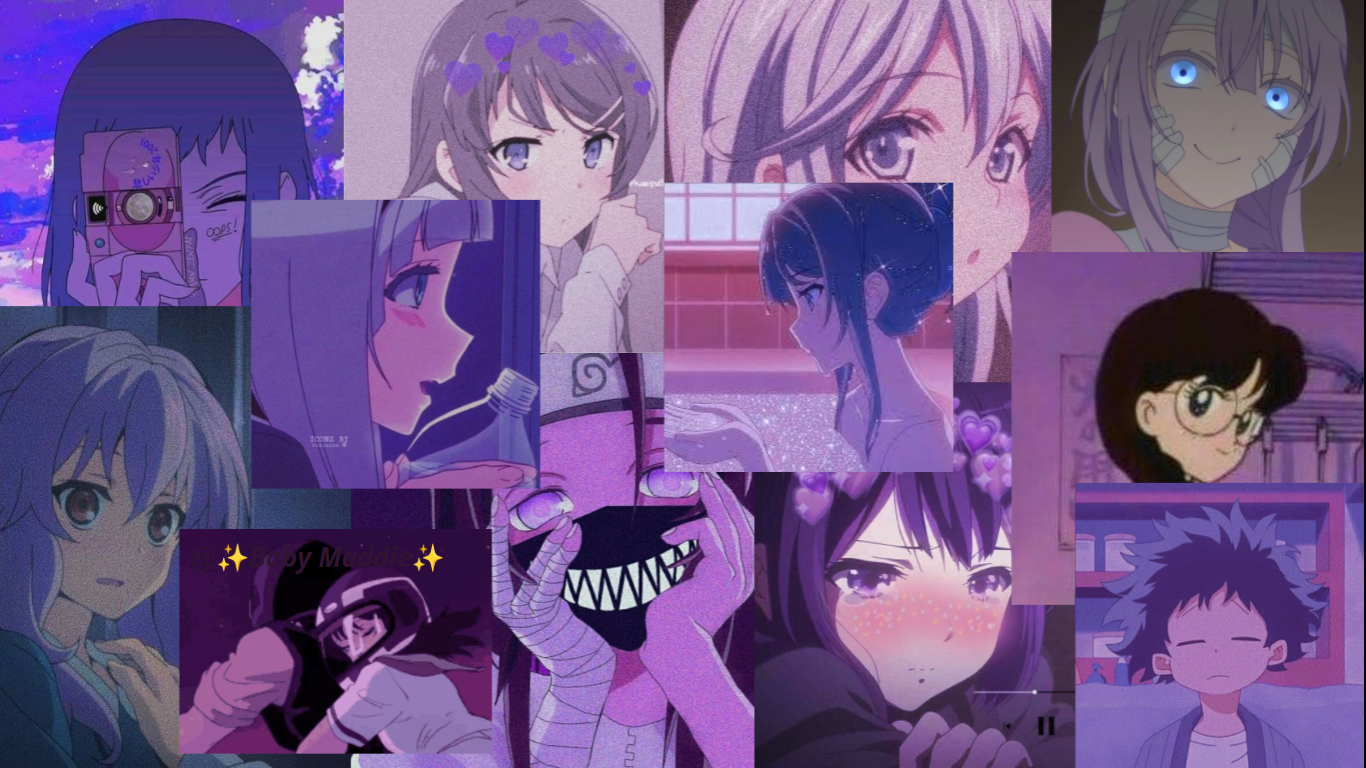 Purple anime aesthetic wallpaper for pclaptop