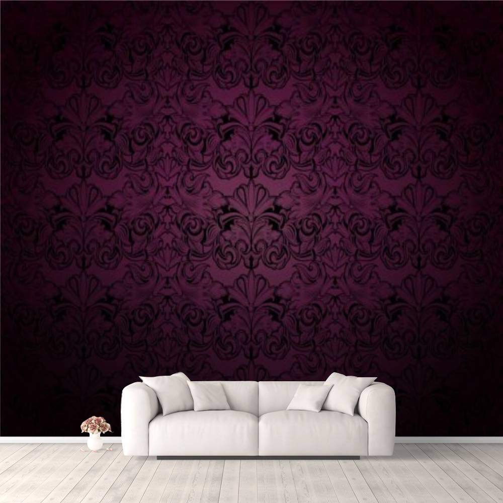 D wallpaper royal vintage gothic background in dark purple and black royal vintage self adhesive bedroom living room dormitory decor wall mural stick and peel background wall ceiling wardrobe sticker