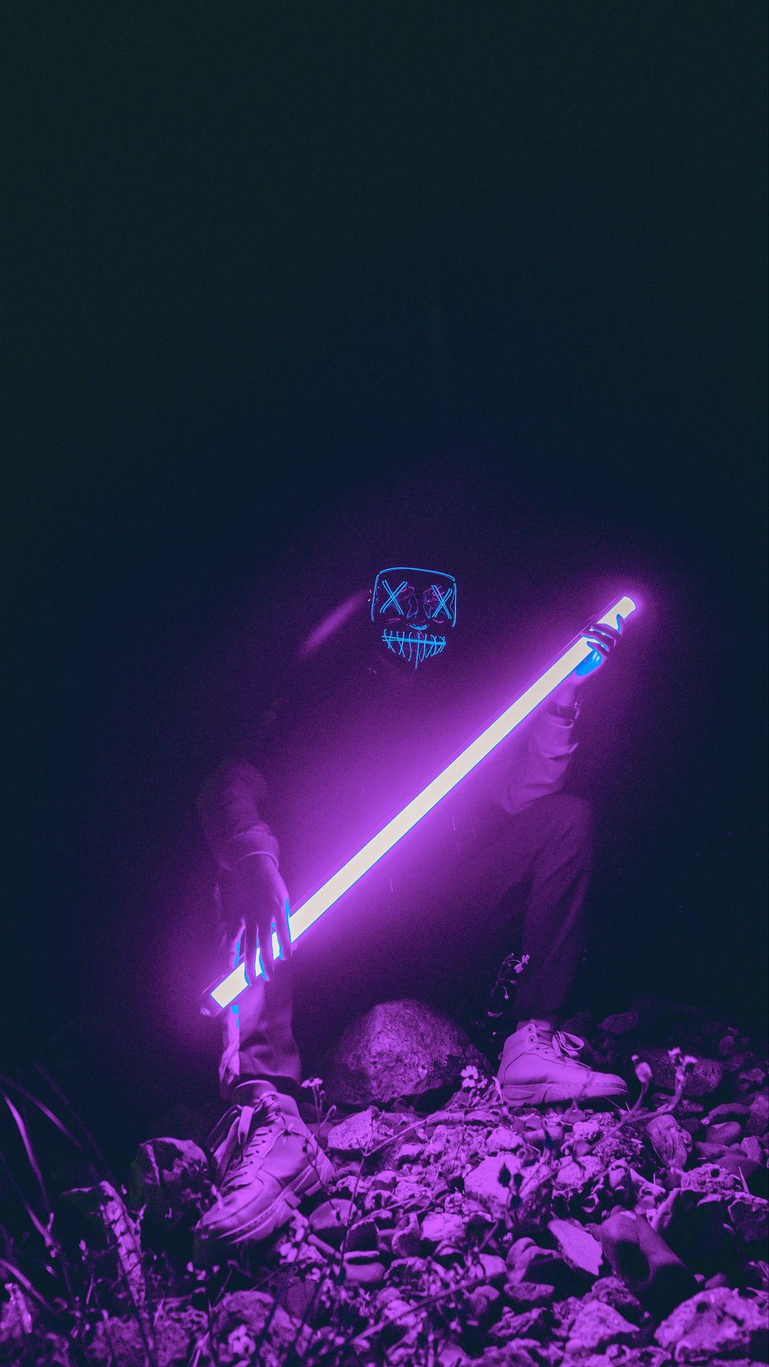 Download wallpaper x man mask neon glow purple samsung galaxy s s note sony xperia z z z z htc one lenovo vibe hd background