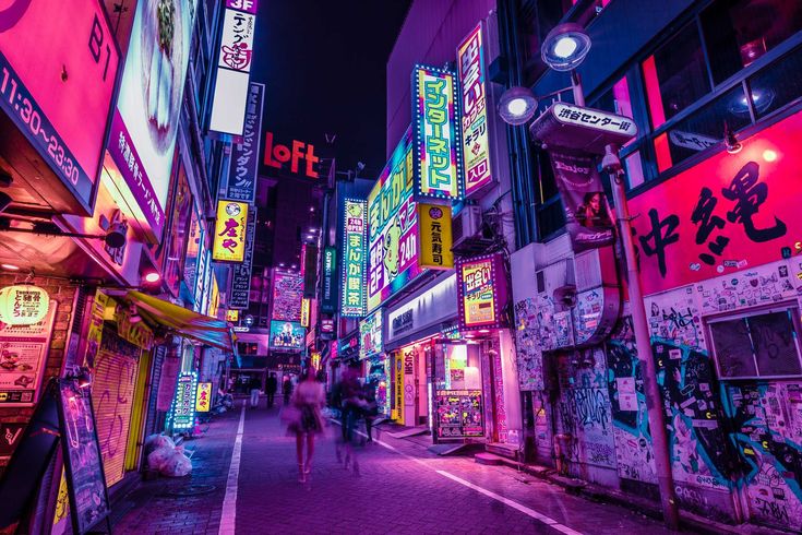 Top of tyo campaign â xavier portela neon wallpaper neon backgrounds anime scenery wallpaper
