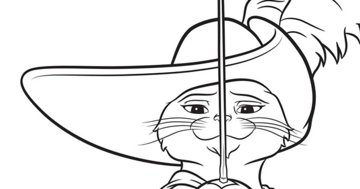 Free printable puss in boots coloring page