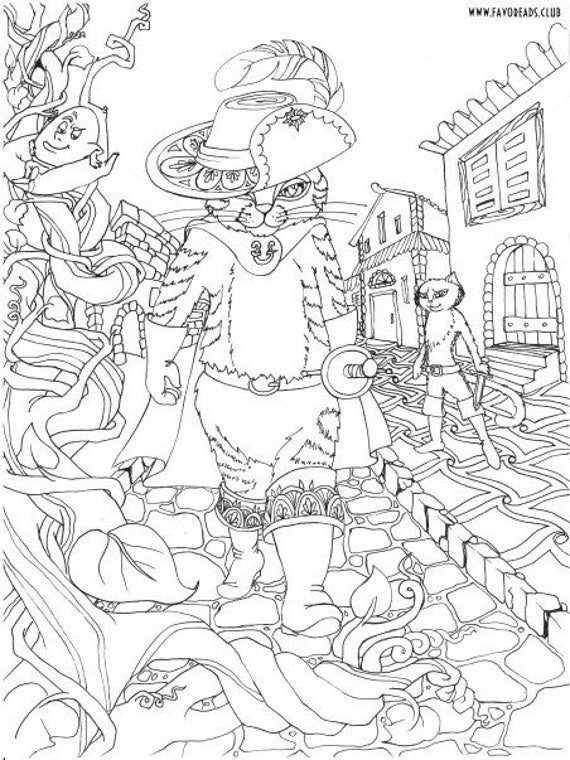 Puss in boots printable adult coloring page from favoreads coloring book pages for adults and kids coloring sheet coloring design
