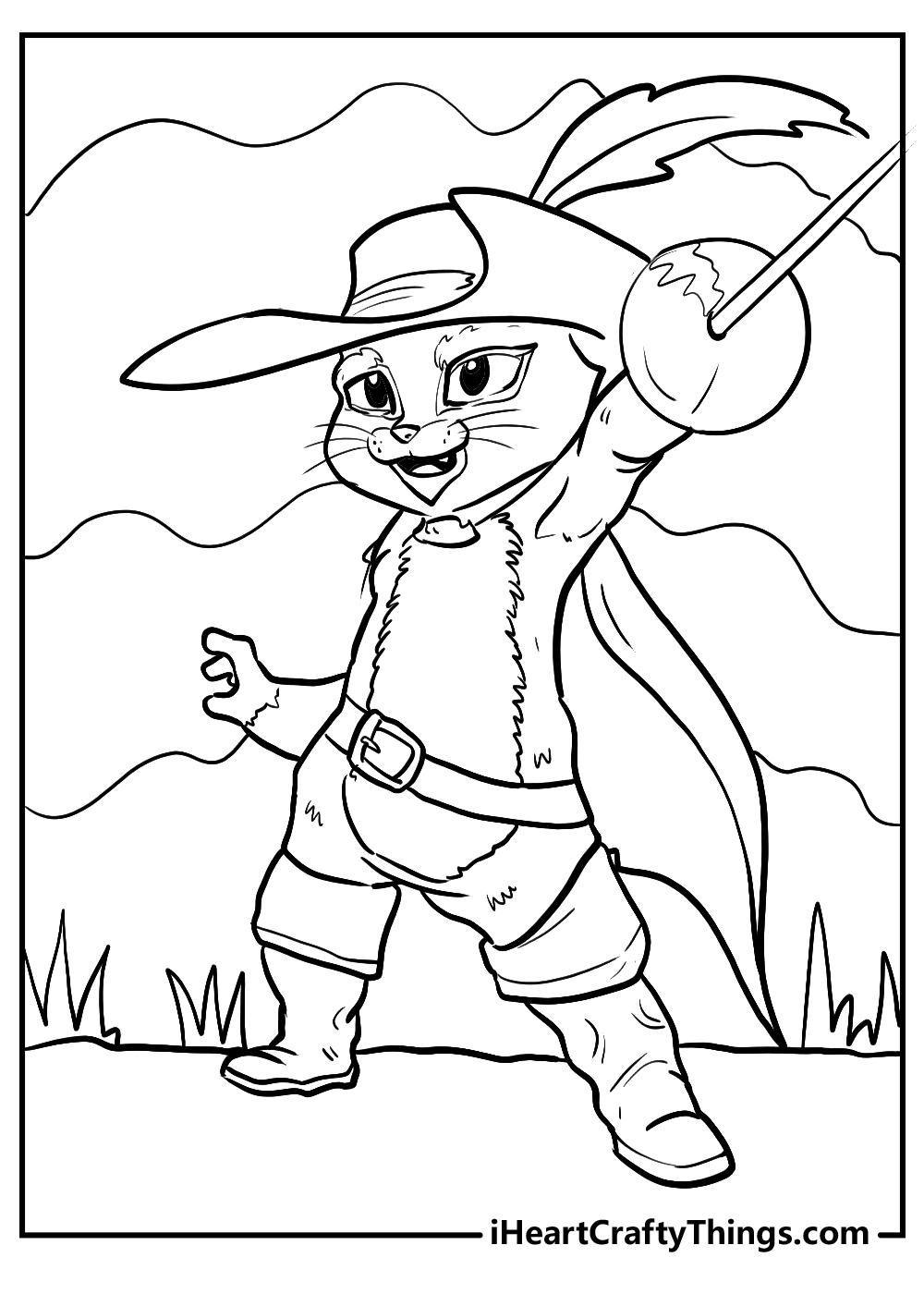 Printable puss in boots coloring pages updated