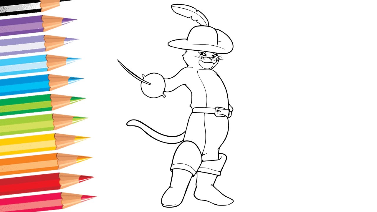 Coloring puss in boots coloring pages