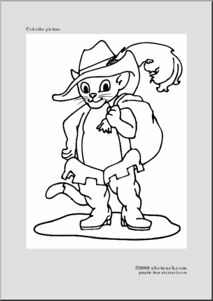 Coloring page puss in boots