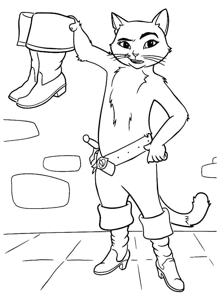 Online coloring pages boots coloring puss in boots puss in boots from shrek