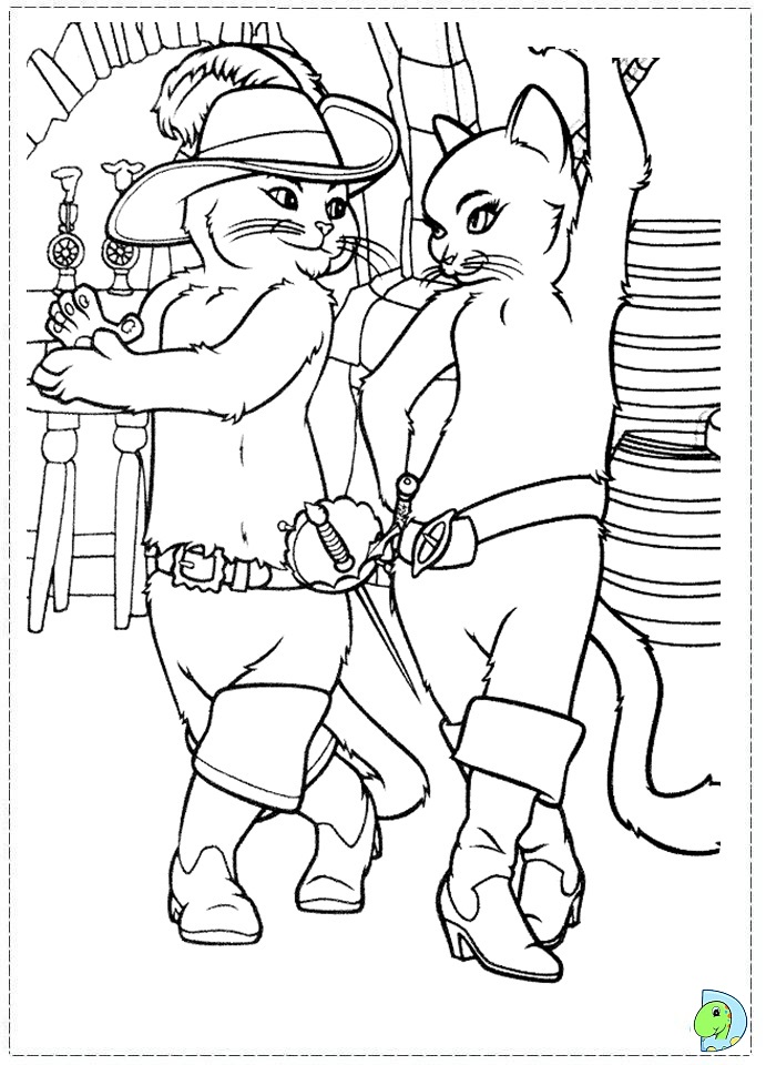 Puss in boots coloring page
