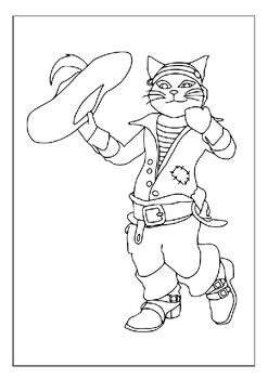 Unleash imagination with cats character puss in boots coloring pages for kids