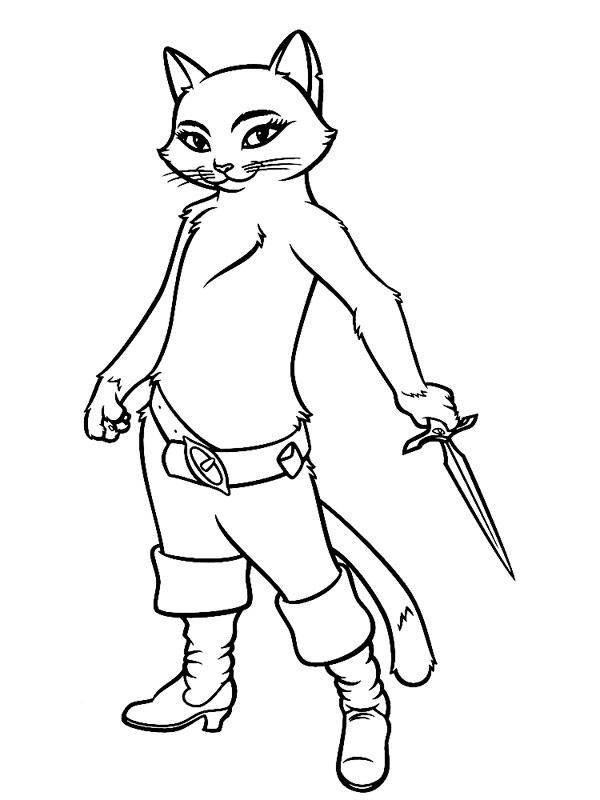Online coloring pages coloring page drawing puss in boots pets download print coloring page