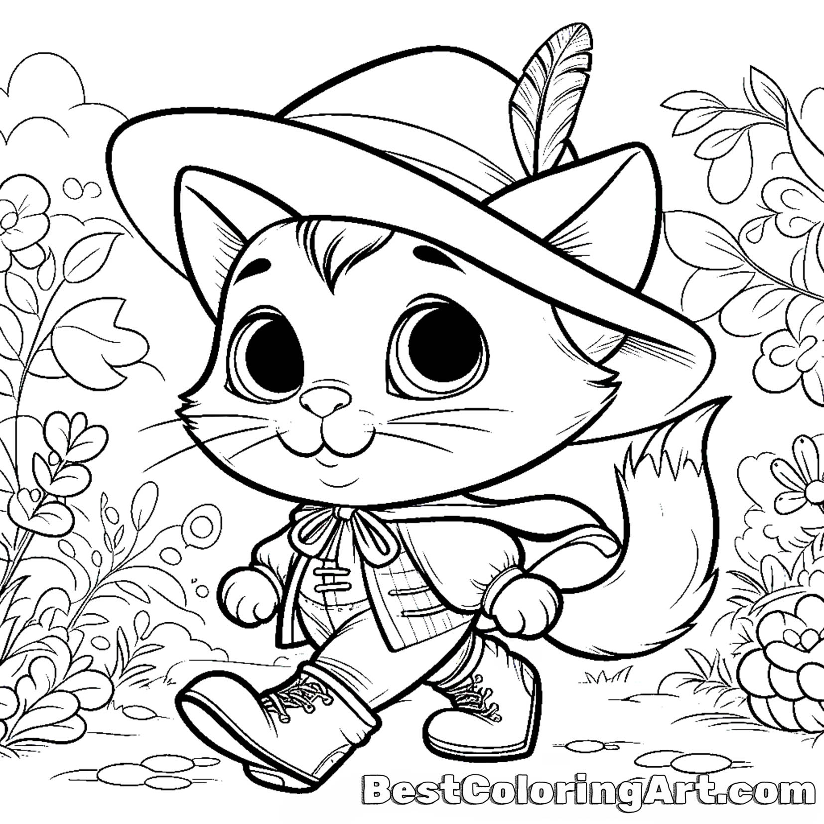 Puss in boots coloring page