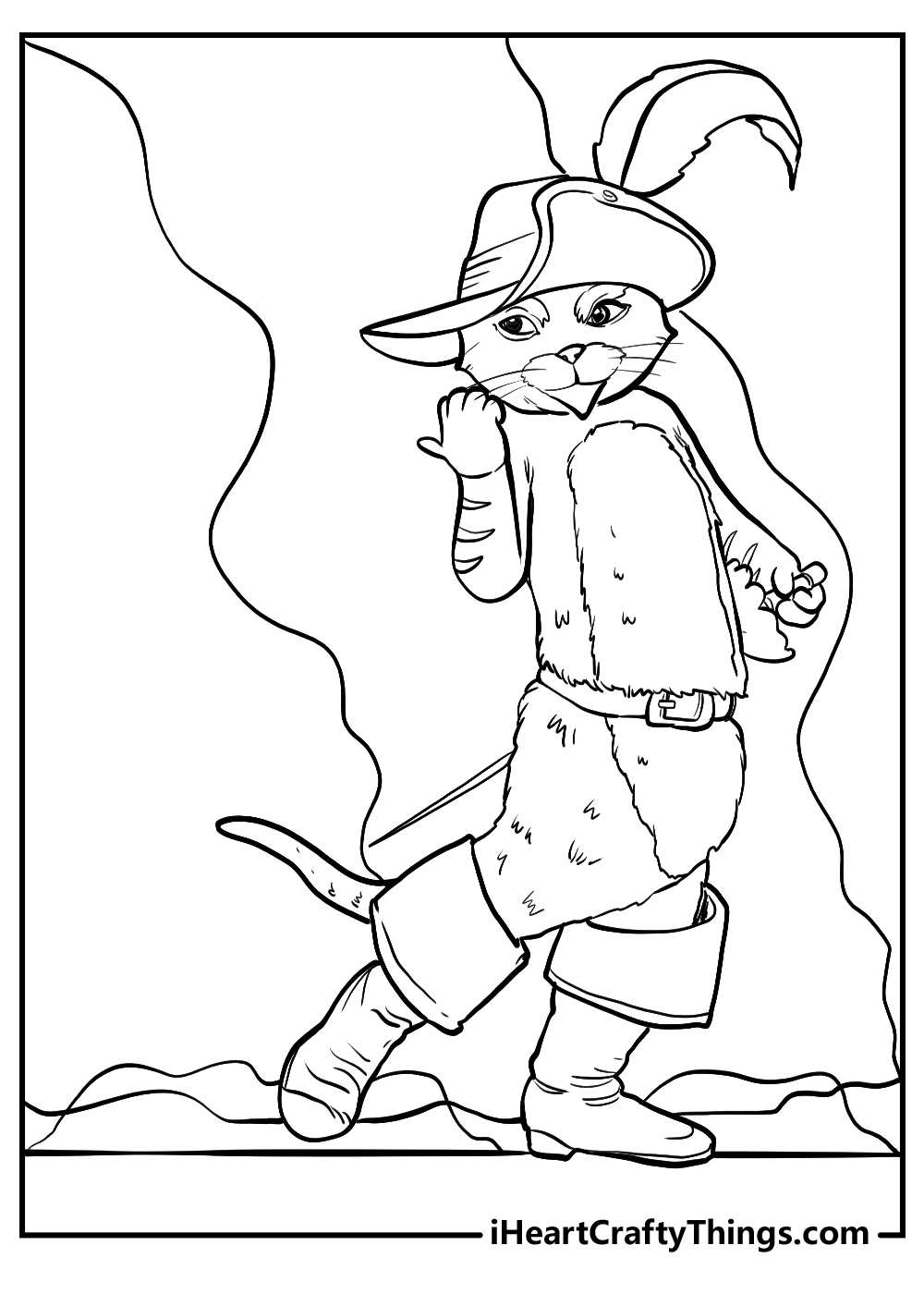 Printable puss in boots coloring pages updated