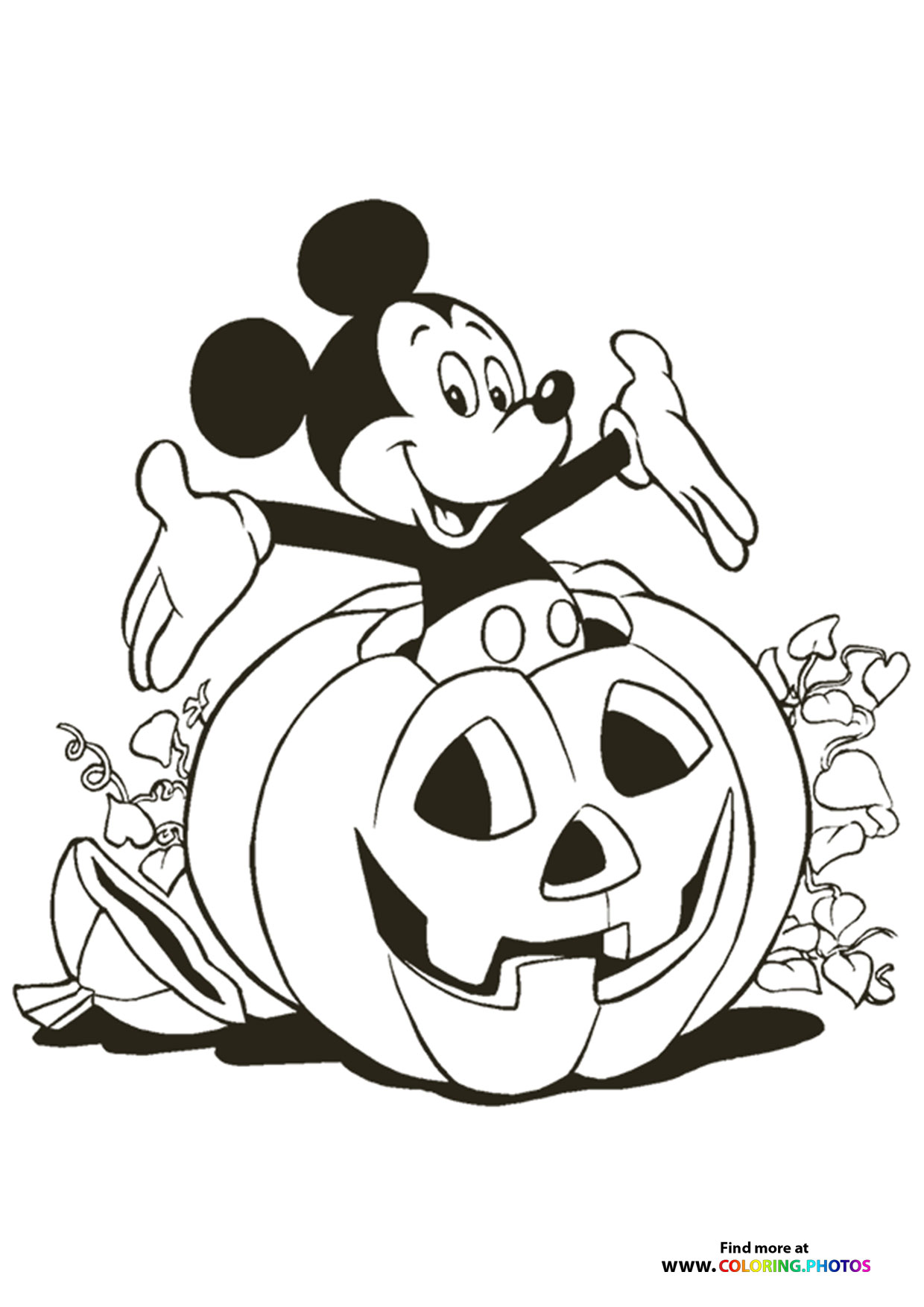 Halloween mickey mouse in pumpkin