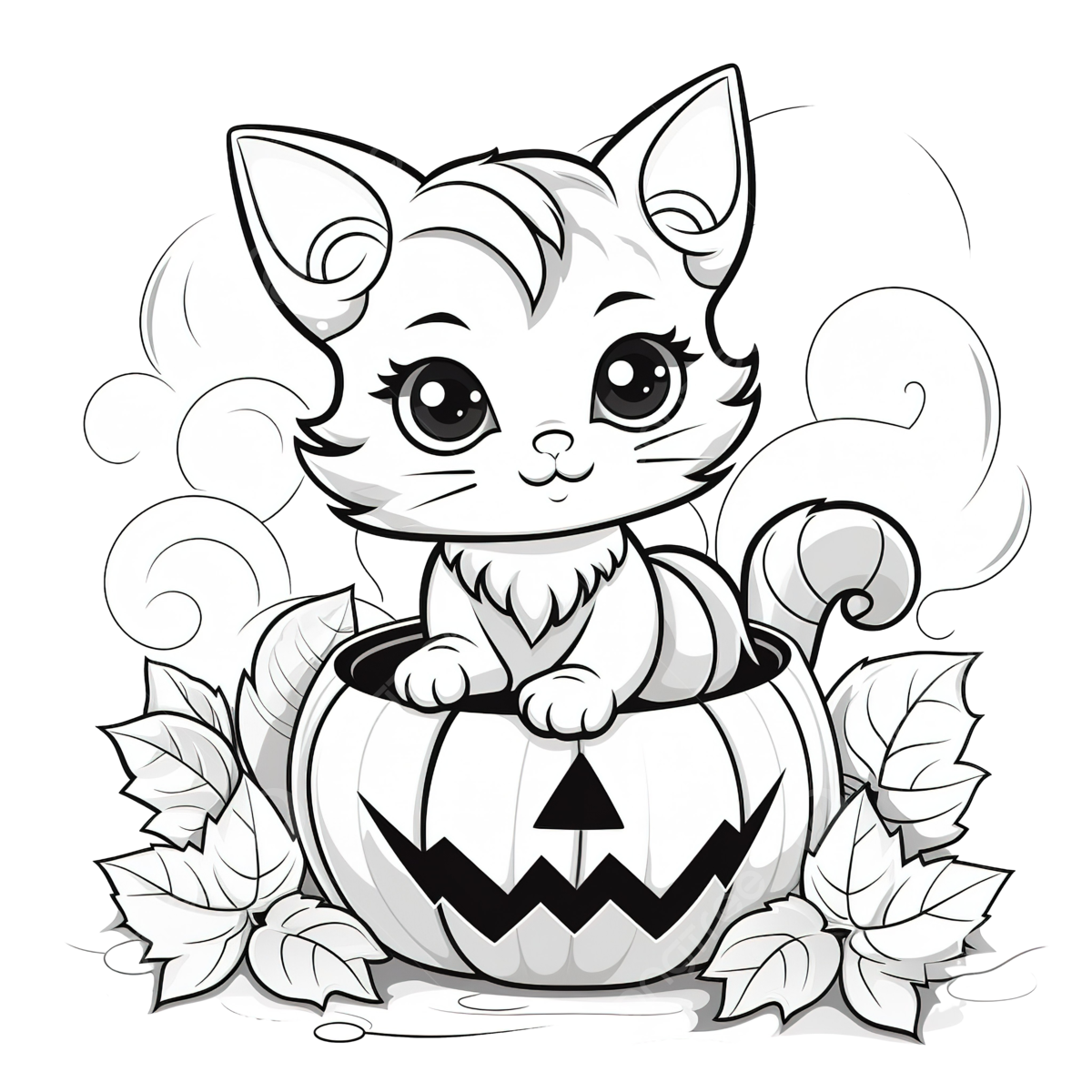 Halloween coloring page with cute black cat in pumpkin cat drawing pumpkin drawing halloween drawing png transparent image and clipart for free download