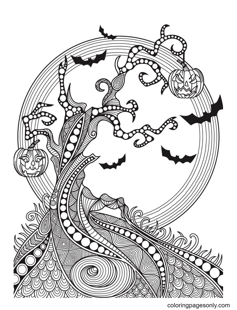 Halloween mandala coloring pages printable for free download