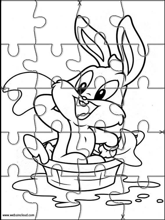 Printable jigsaw puzzles to cut out for kids baby looney tunes baby looney tunes looney tunes puzzle piece crafts