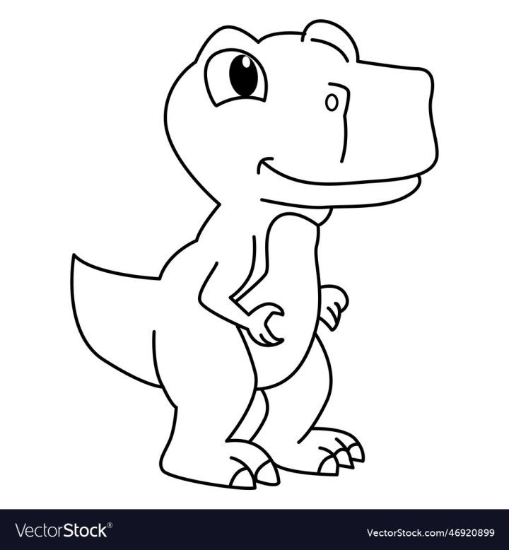 Free cute tyrannosaurus cartoon coloring page