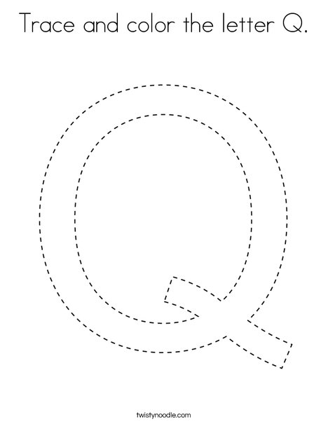 Trace and color the letter q coloring page