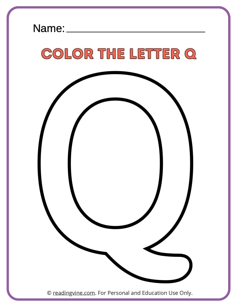 Letter q worksheets for preschool free printable