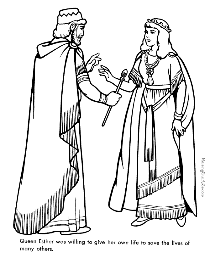 Queen esther bible coloring page