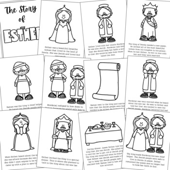 Queen esther bible story coloring pages and posters craft activity