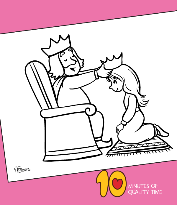 Esther bees a queen coloring page â minutes of quality time