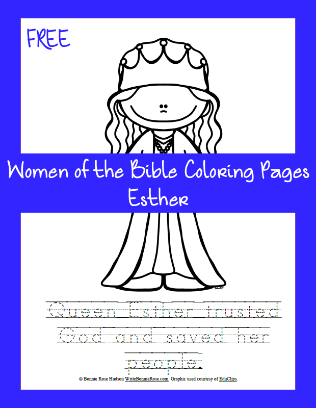 Free women of the bible coloring page